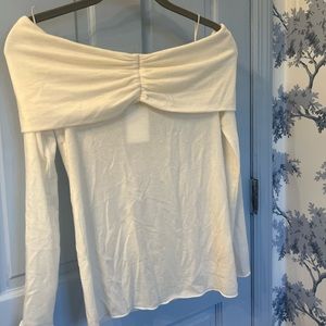 Aritzia Wilfred Gloria Off Shoulder Top in White Birch - Small BNWT